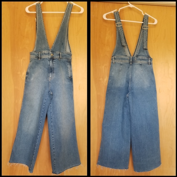 Free people denim overall size 0 - Picture 2 of 8